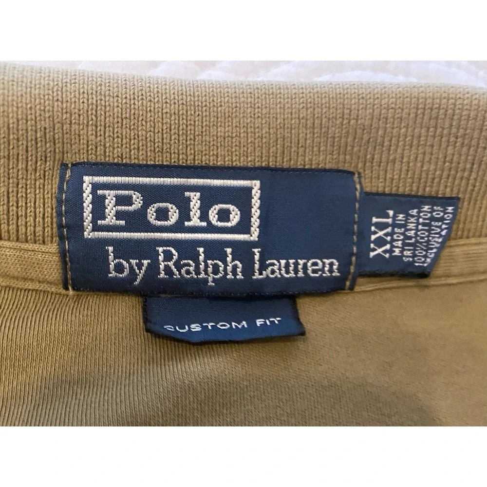 Polo Ralph Lauren Custom‎ Fit Brown XXL Short Sleeve Polo Shirt 100% Cotton Logo